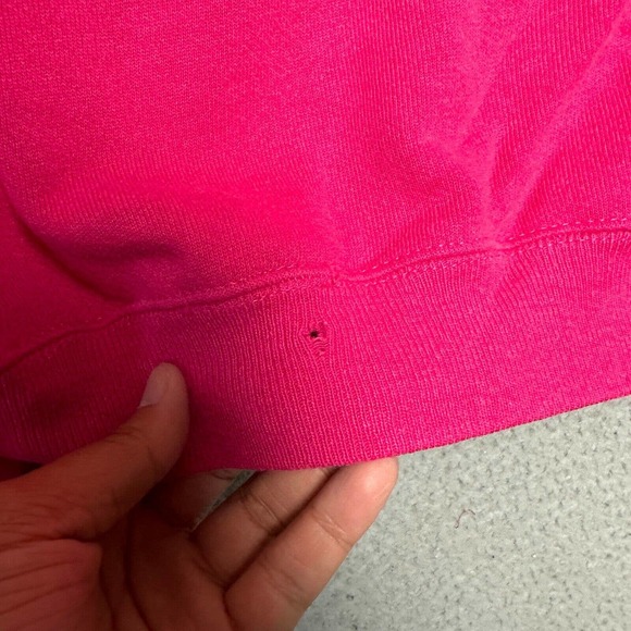VTG Morning Sun Sweatshirt Women Extra Large Pink Collared Retro Ribbon Pullover - Picture 9 of 11